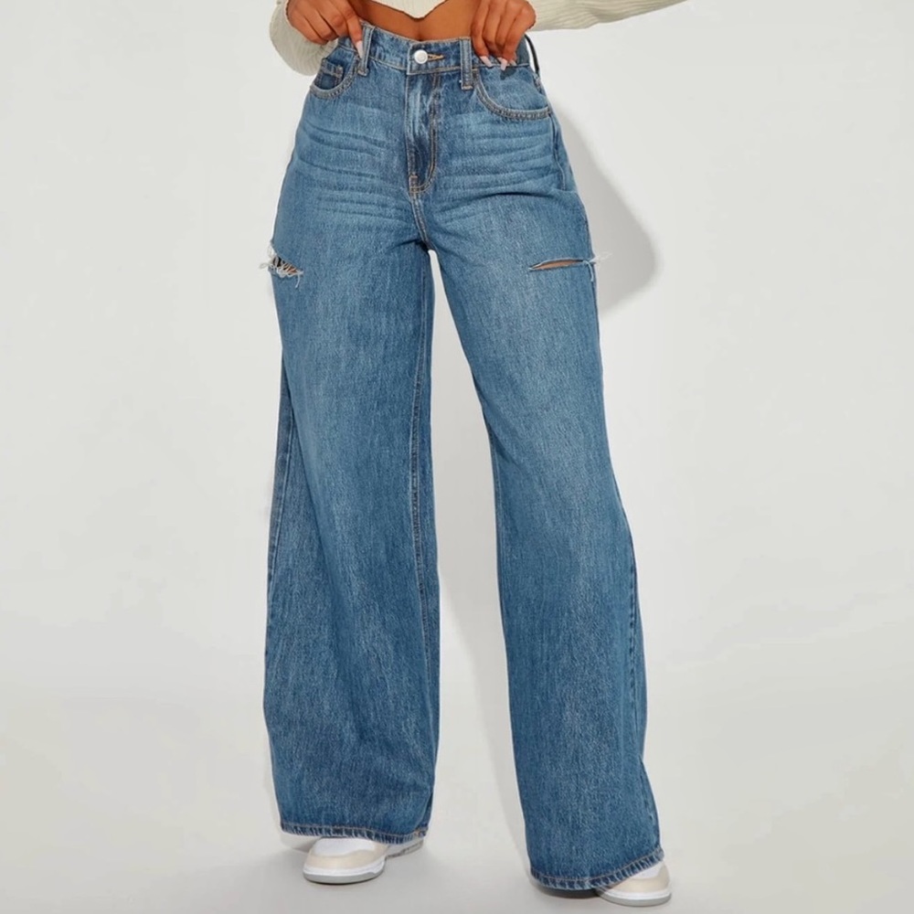 FN slice wide leg jeans